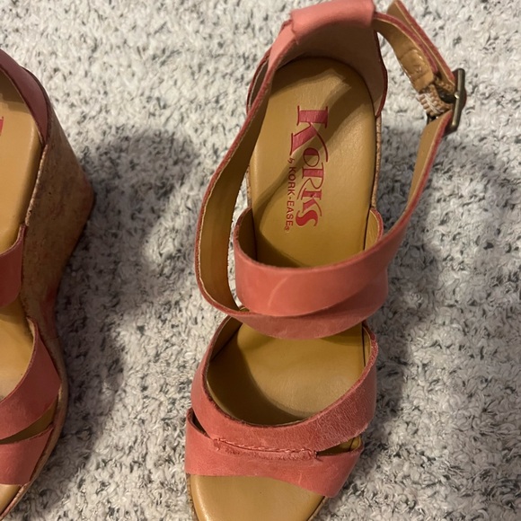 Kork-Ease Pink Wedge Sandals with Cork Platform - Picture 7 of 14